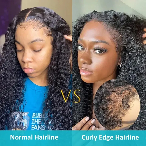 4C Edge Hairline Kinky Curly Lace Front Wigs 