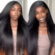 Super Full Kinky Straight 13X4 Real HD Human Hair Lace Front Wig