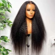 Super Full Kinky Straight 13X4 Real HD Human Hair Lace Front Wig