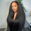 Super Full Kinky Straight 13X4 Real HD Human Hair Lace Front Wig