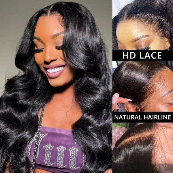 13X4 Real HD Body Wave Human Hair Lace Front Wig