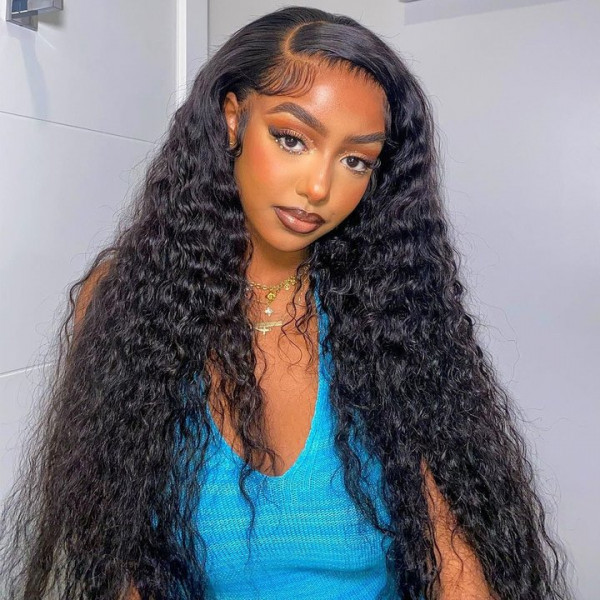 Water Wave 13X4 Real HD Human Hair Lace Front Wig