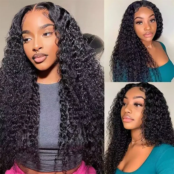 Water Wave 13X4 Real HD Human Hair Lace Front Wig