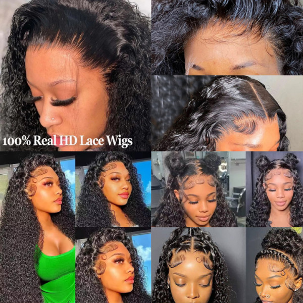 Kinky Curly 13X4 Real HD Human Hair Lace Front Wig