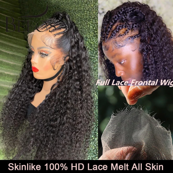 13X6 Jerry Curly Real HD Human Hair Lace Front Wig