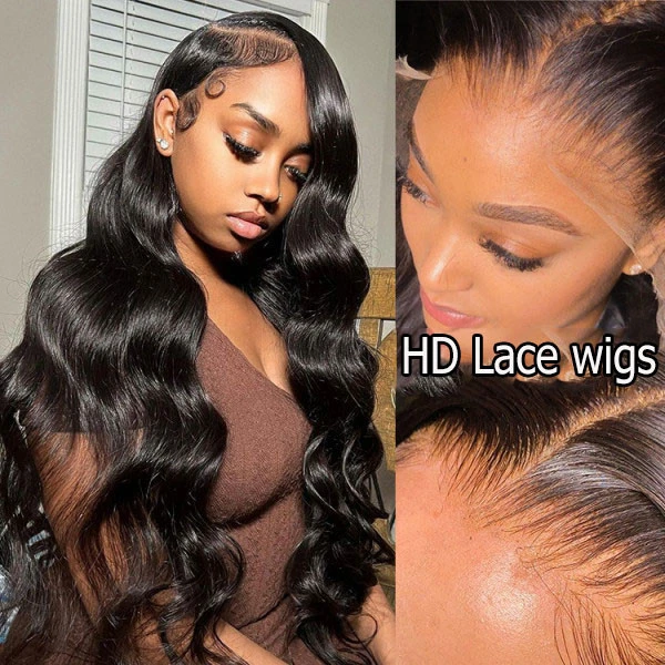 13X6 Real HD Body Wave Human Hair Lace Front Wig