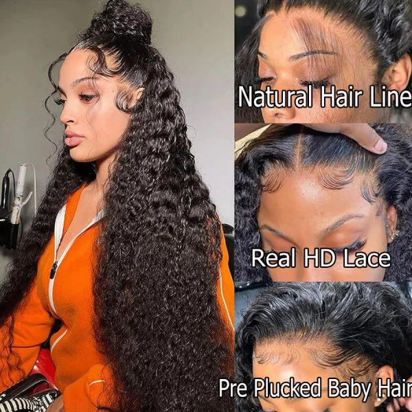 Water Wave 13X6 Real HD Human Hair Lace Front Wig