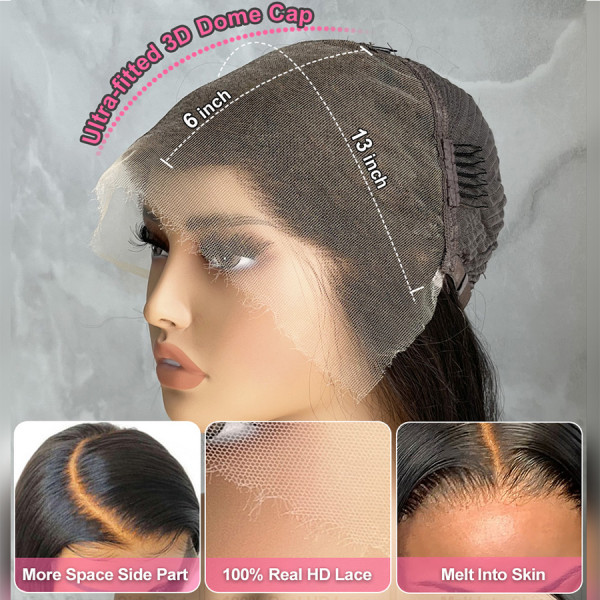 Water Wave 13X6 Real HD Human Hair Lace Front Wig