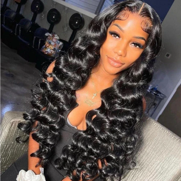 13X6 Loose Deep Real HD Human Hair Lace Front Wig