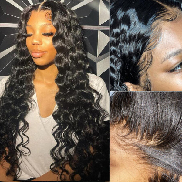 13X6 Loose Deep Real HD Human Hair Lace Front Wig