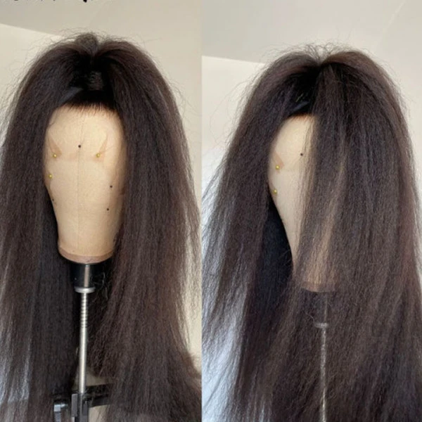 Kinky Straight 5X5 Real HD Human Hair Lace Front Wig