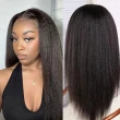 Kinky Straight 5X5 Real HD Human Hair Lace Front Wig