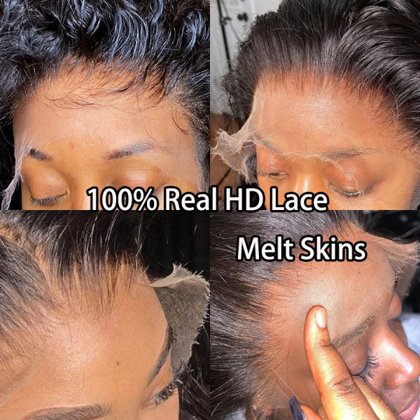 Kinky Curly 5X5 Real HD Human Hair Lace Front Wig