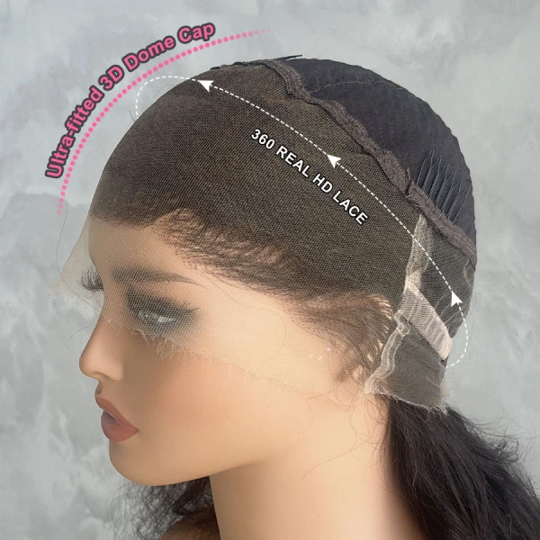 Kinky Curly 360 Real HD Human Hair Lace Front Wig