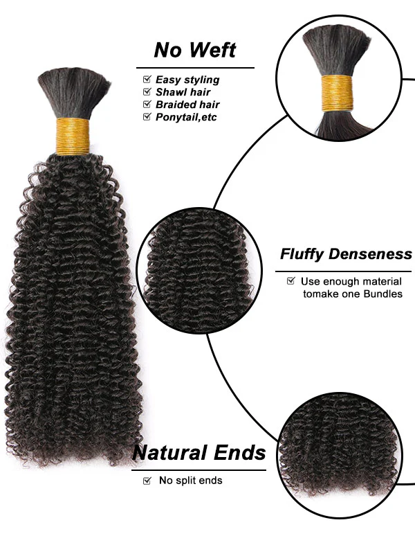 Bulk Human Braiding Hair Kinky Curly