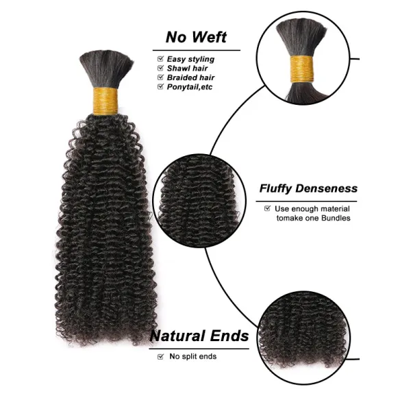 Bulk Human Braiding Hair Kinky Curly