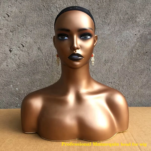 Realistic Female Mannequin Head with Two Shoulder For Wigs Dispaly