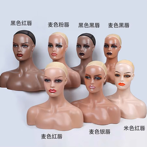 Realistic Female Mannequin Head with Two Shoulder For Wigs Dispaly