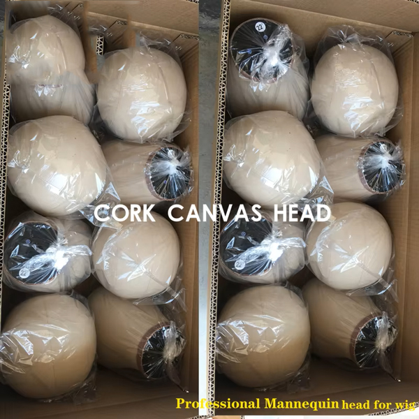 Cork Canvas Block Head for Wig Display