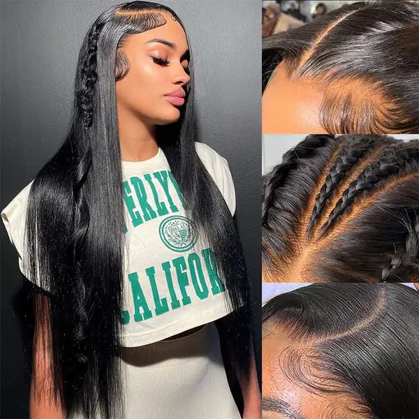 13x4 Invisible Lace Frontal Straight Human Hair Wigs
