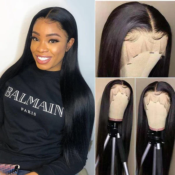 13x4 Invisible Lace Frontal Straight Human Hair Wigs