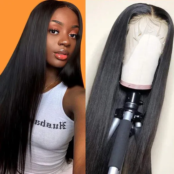 13x4 Invisible Lace Frontal Straight Human Hair Wigs