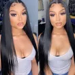 13x4 Invisible Lace Frontal Straight Human Hair Wigs