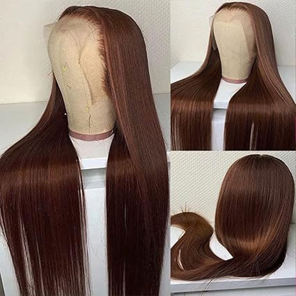 13x4 Chocolate Brown Lace Front Wigs Human Hair 