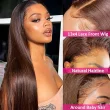 13x4 Chocolate Brown Lace Front Wigs Human Hair 