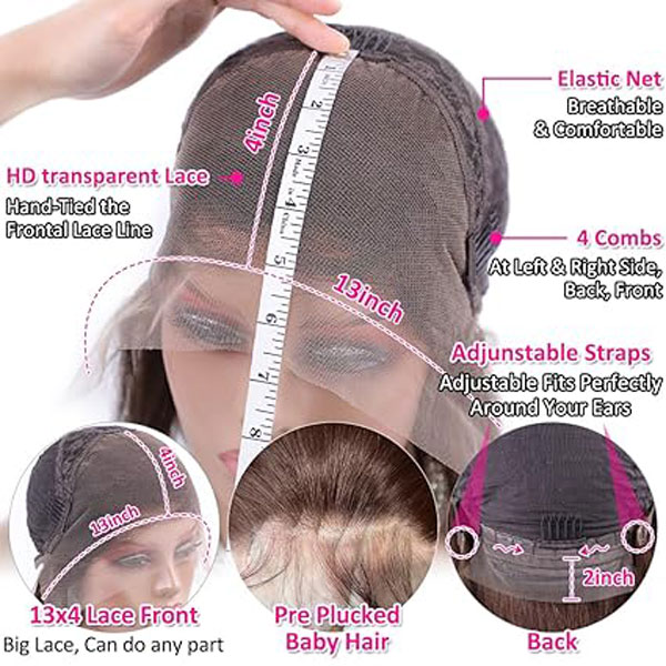 13x4 Chocolate Brown Lace Front Wigs Human Hair 