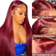 99J Burgundy 13x4 Lace Front Human Hair Wigs 