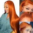 #350 Ginger Human Hair Wig 13x4 Straight Lace Front Wigs