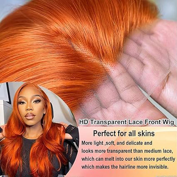 #350 Ginger Human Hair Wig 13x4 Straight Lace Front Wigs