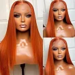 #350 Ginger Human Hair Wig 13x4 Straight Lace Front Wigs