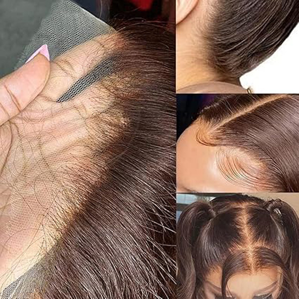 Chocolate Brown 360 Lace Front Wigs Human Hair
