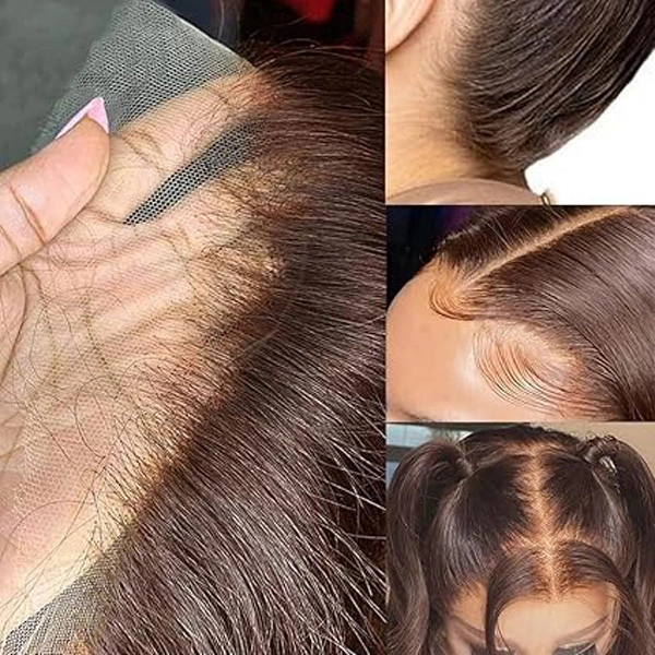 Chocolate Brown 360 Lace Front Wigs Human Hair