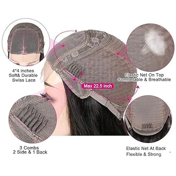 4x4 Body Wave Lace Closure Wigs Human Hair for Black Women