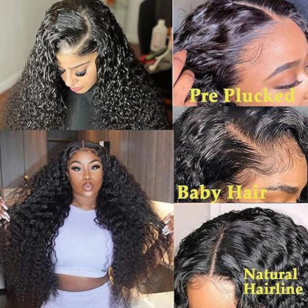 4X4 Deep Wave Lace Closure Human Hair Wigs