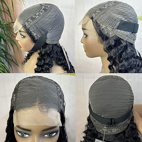 4X4 Deep Wave Lace Closure Human Hair Wigs