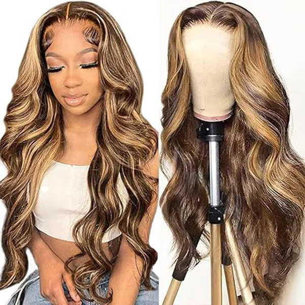 #4/27 Body Wave 4x4 Lace Closure Human Hair Wigs