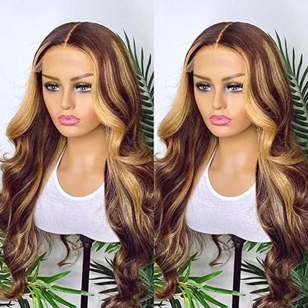 #4/27 Body Wave 4x4 Lace Closure Human Hair Wigs