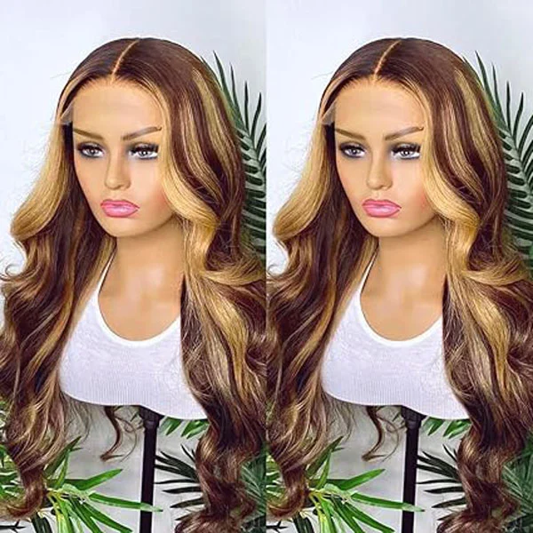 #4/27 Body Wave 4x4 Lace Closure Human Hair Wigs