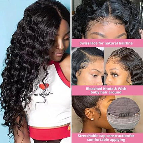 4x4 Lace Closure Wigs Loose Deep Human Hair