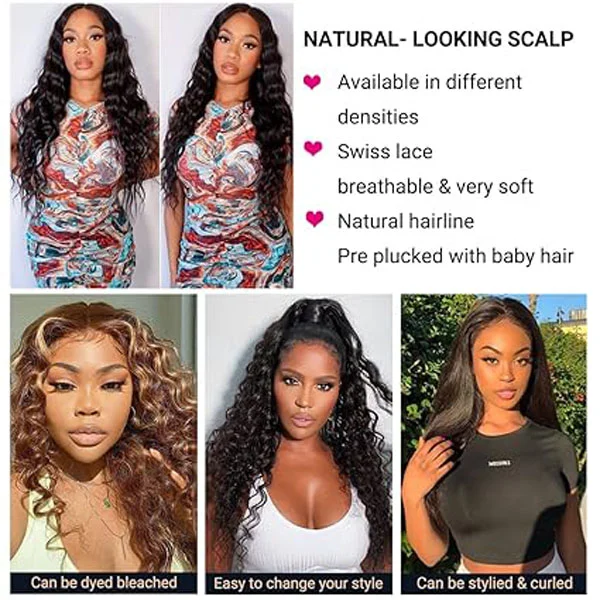 4x4 Lace Closure Wigs Loose Deep Human Hair