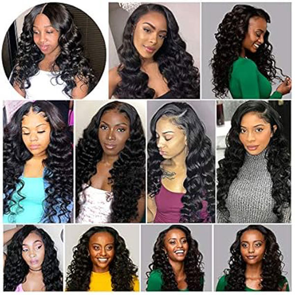 4x4 Lace Closure Wigs Loose Deep Human Hair