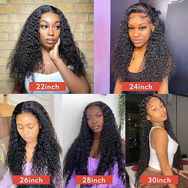 4X4 Water Curly Lace Closure Human Hair Wigs for Black Women