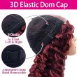 99J Burgundy Human Hair 4x4 Deep Wave Lace Closure Wigs