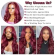 99J Burgundy Body Wave 4x4 Lace Closure Wigs Human Hair 