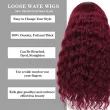 4x4 99J Burgundy Loose Wave Lace Closure Wigs Human Hair