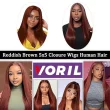 5x5 Reddish Brown HD Lace Closure Wigs Human Hair Straight 
